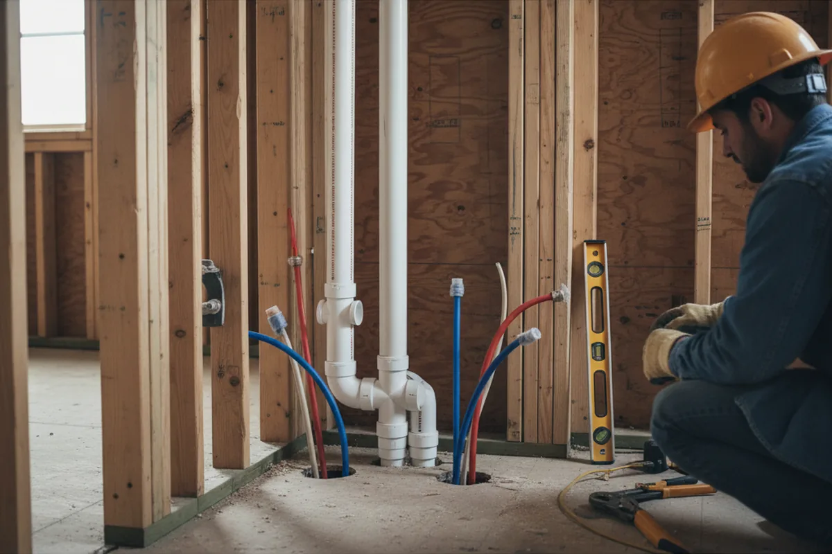 Drain and supply rough-in during Garbage Disposal Repair in Timber